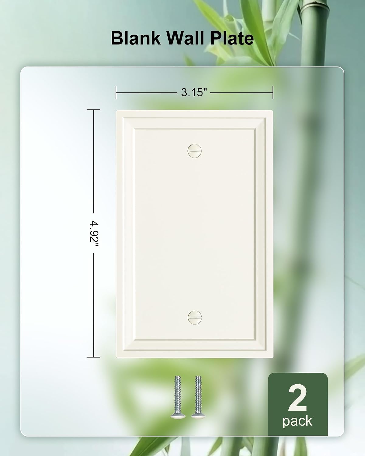 2 Pzas Placas Pared Cubierta Tomacorriente Blanco Material Natural