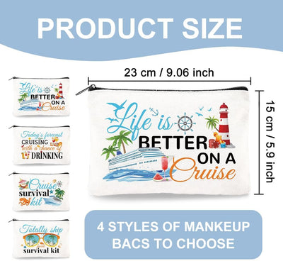 Bolsa maquillaje lona 4 pzas Blanco Crucero