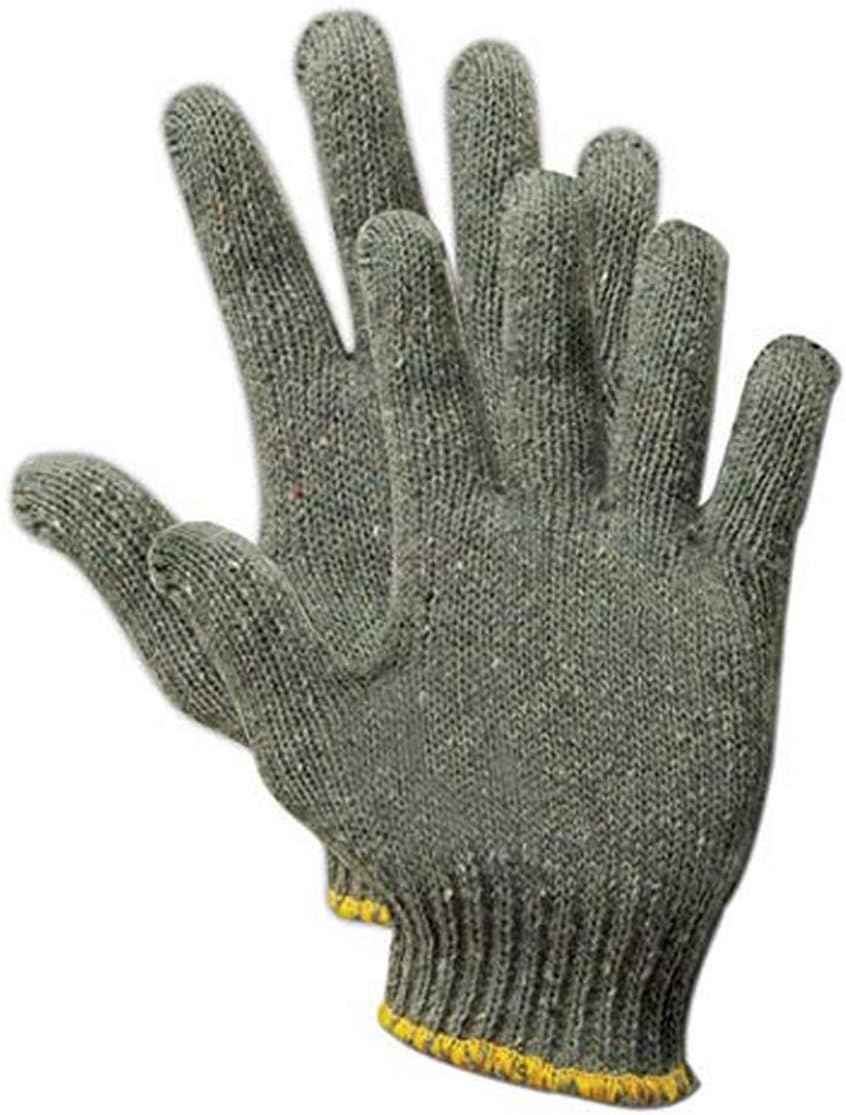Guantes punto algodón poliéster mujer XS gris pack 24