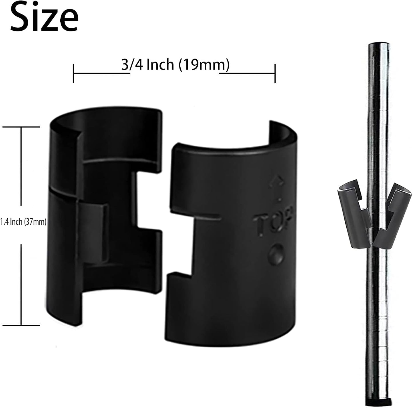 Clips alambre estantes 3/4pulg 50pzas color negro