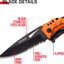 Cuchillo bolsillo plegable hoja serrada 3.25pulg aluminio naranja