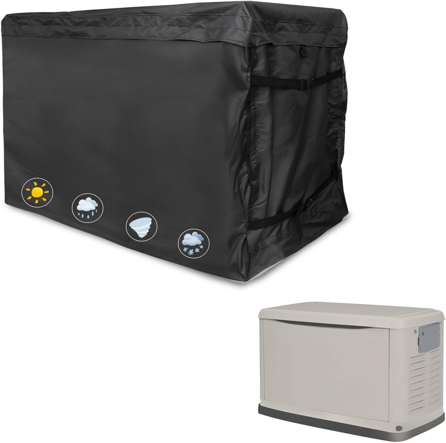 Cubierta generador 600D resistente agua 22kW negro