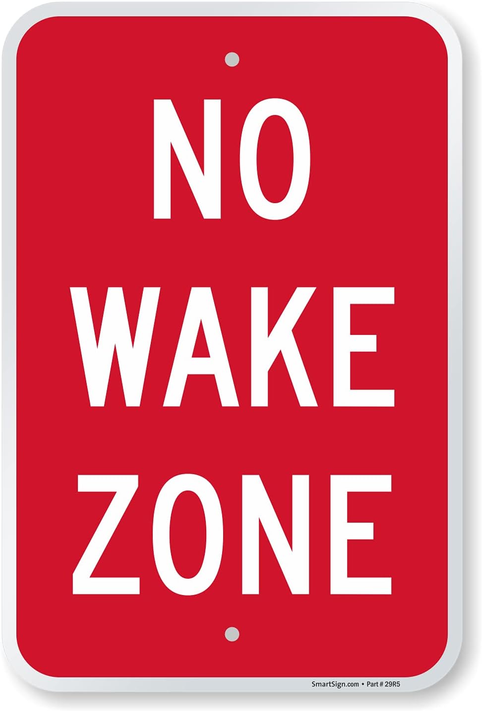 Letrero No Wake Zone aluminio 12x18pulg