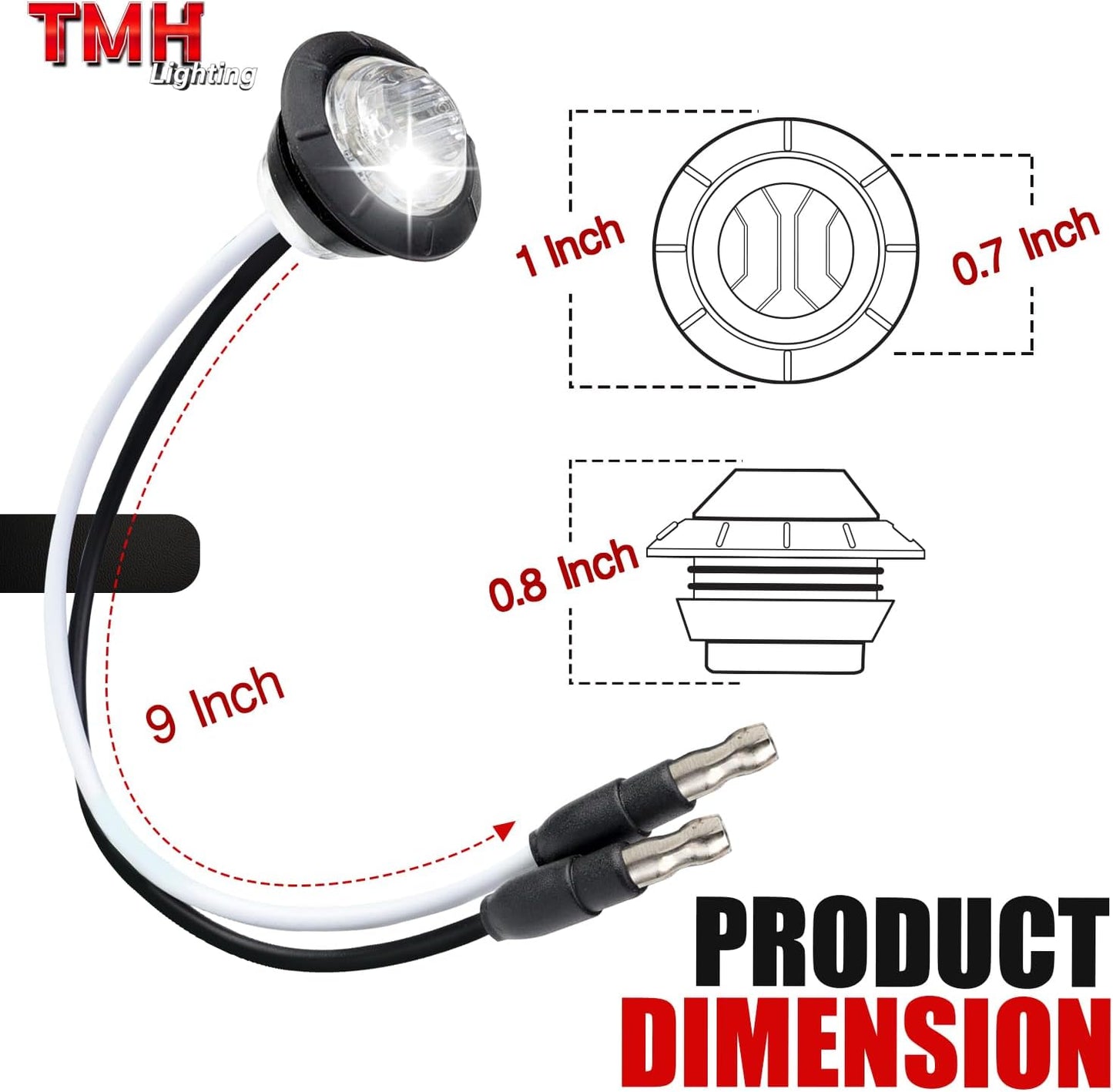 20 Luces LED blancas con conector enchufe delanteras traseras