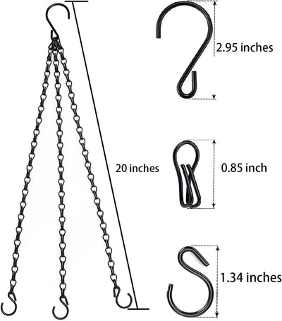 Cadena colgante 20" 3 puntos con ganchos para macetas