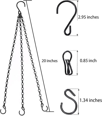 Cadena colgante 20" 3 puntos con ganchos para macetas
