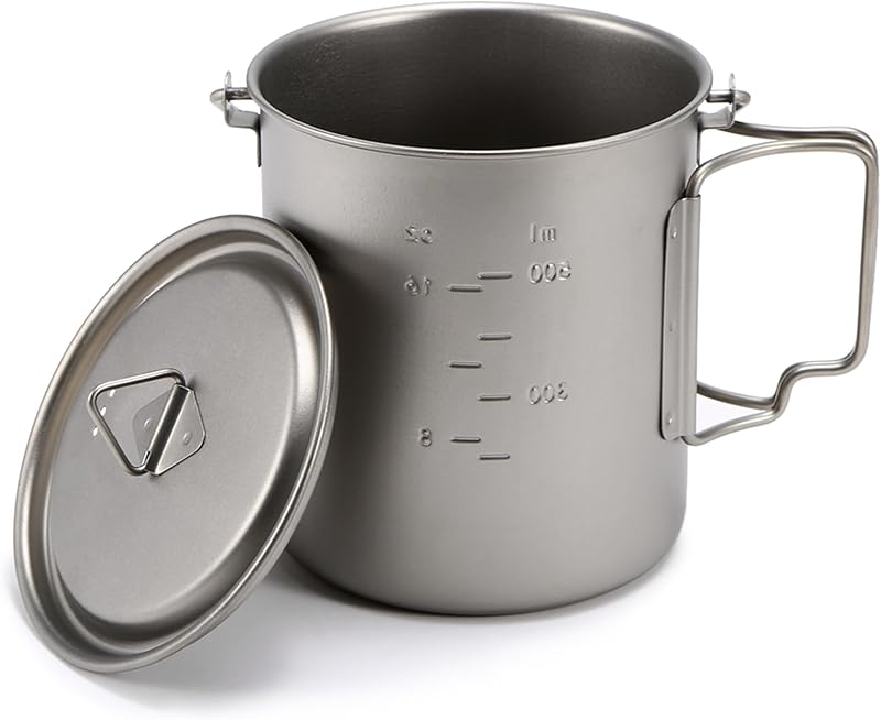 Taza al aire libre con tapa y mango plegable 25.4oz