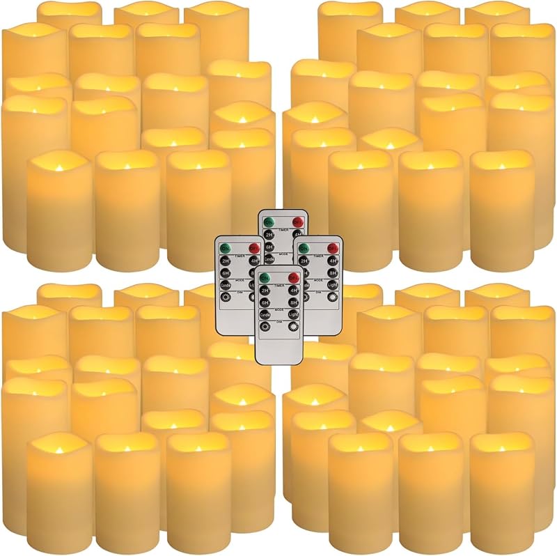 72 Velas LED Impermeables 4-6pulg Control Remoto