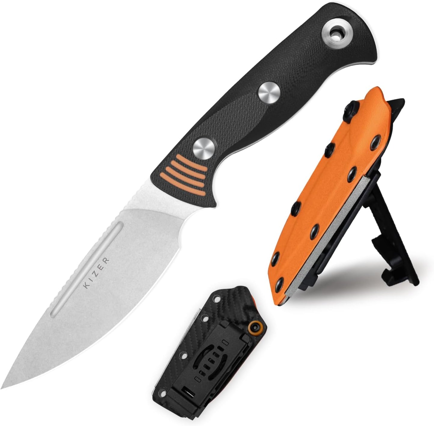 Cuchillo supervivencia AEB-L 4.48" mango G10 negro/naranja
