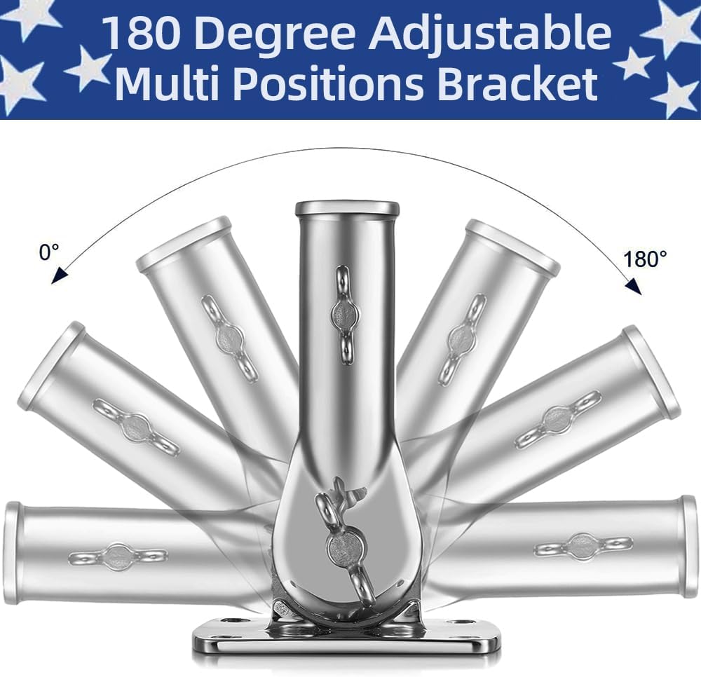Soporte poste bandera acero inox 316 ajustable