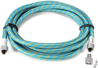 Manguera aerógrafo 6ft nailon trenzado ajuste 1/8 y 1/4 pulg
