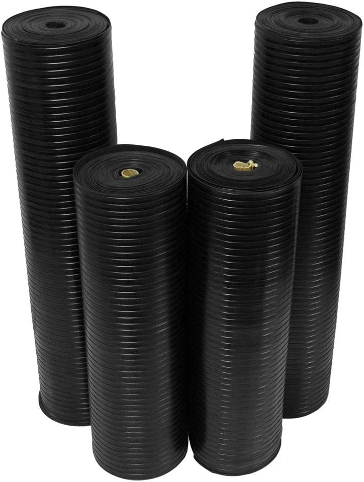 Tapete caucho 1/8 pulg 4x10ft color negro