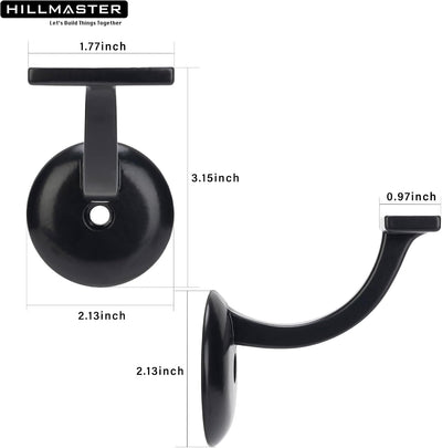 Soporte pasamanos acero escaleras 6uds negro mate