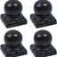 4 Tapas Negras Poste Bola para Postes Metal 1.97x1.97pulg