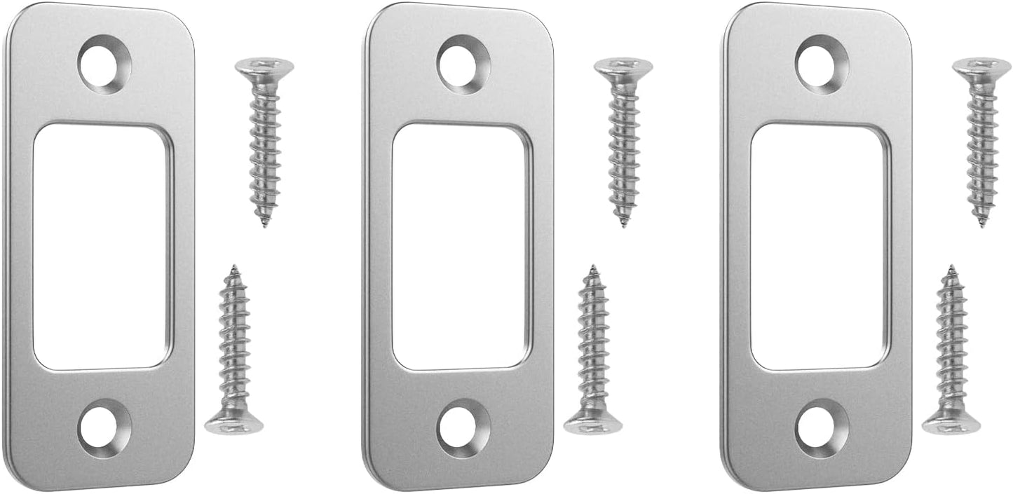 Placa bloqueo puerta esquina 1x2-1/4 pulg níquel satinado set 3