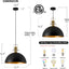 Luces colgantes negras 18pulg altura ajustable vintage