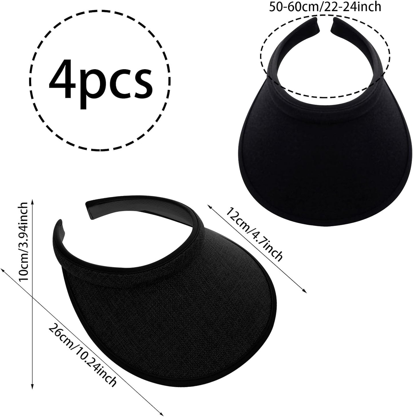 4 Sombreros Mujer UV con Clip Ala Ancha para Deportes