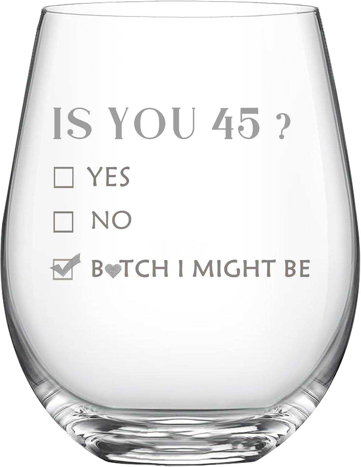 Vaso vino regalo 45 cumpleaños mujer y hombre 532ml