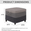 Funda otomana exterior impermeable 25x25x17pulg gris