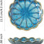 2 Pzas Bandejas Cerámica Joyas Flores Azules y Verdes