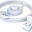 Cable extensión 3ft con interruptor enchufe giratorio 360° múltiples tomas UL blanco