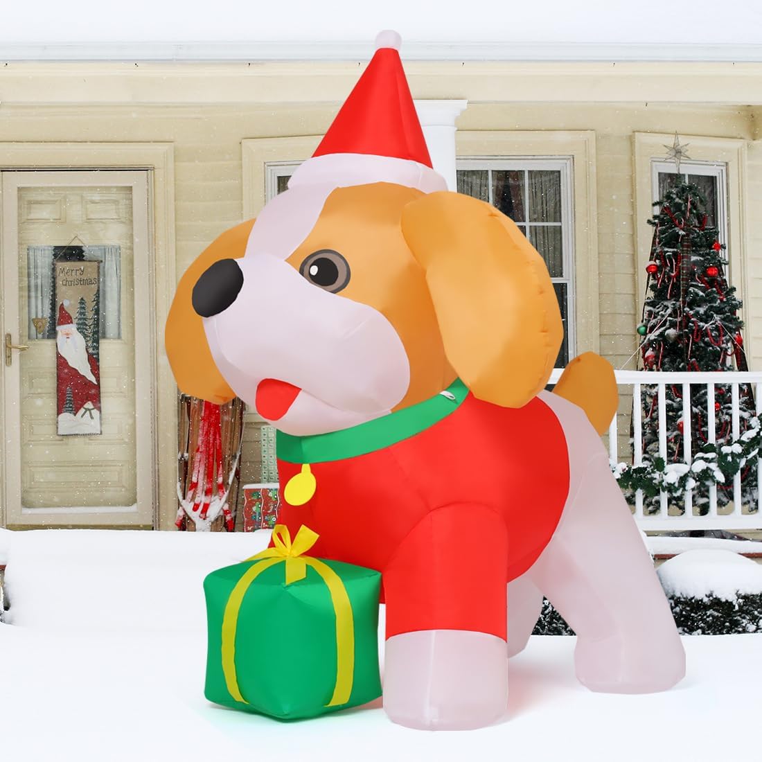 Inflable Navidad 1.5m Cavalier King Charles con LED para