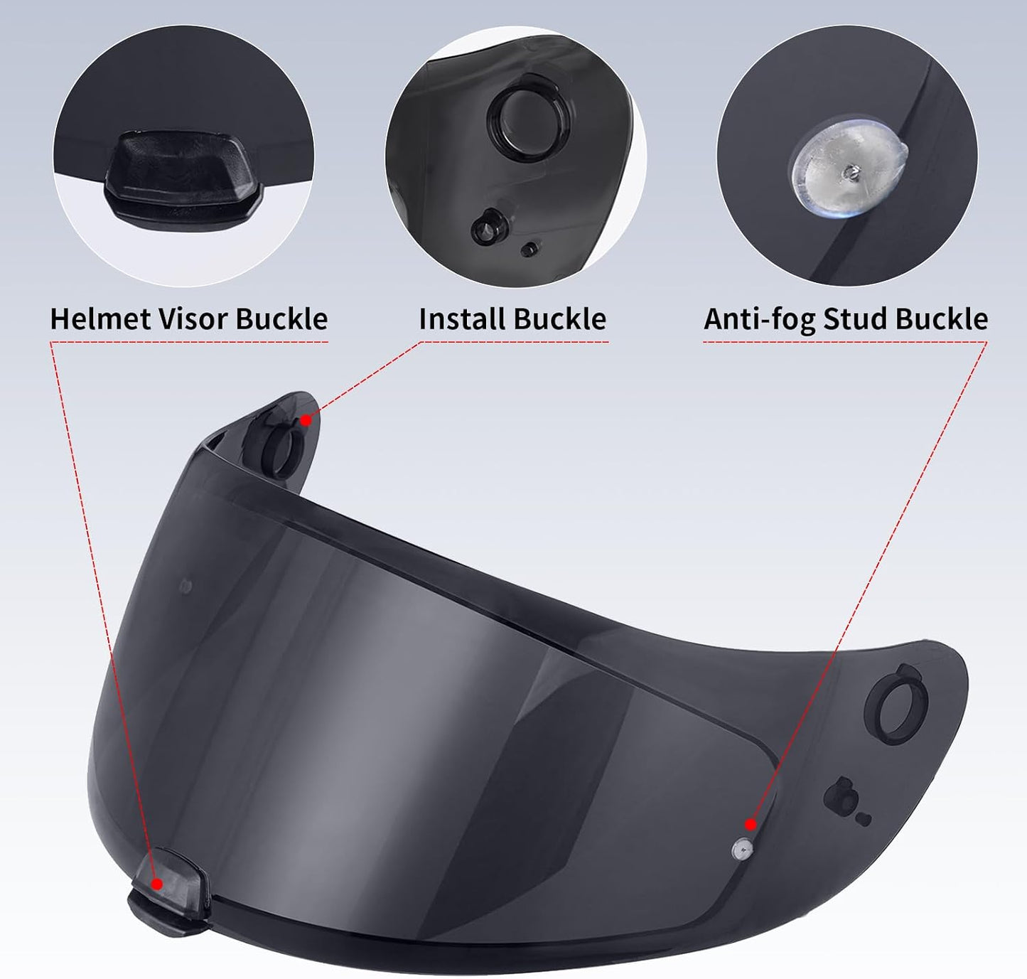 Visor casco motocicleta FG-17 FG-ST IS-17 HJ20M Negro