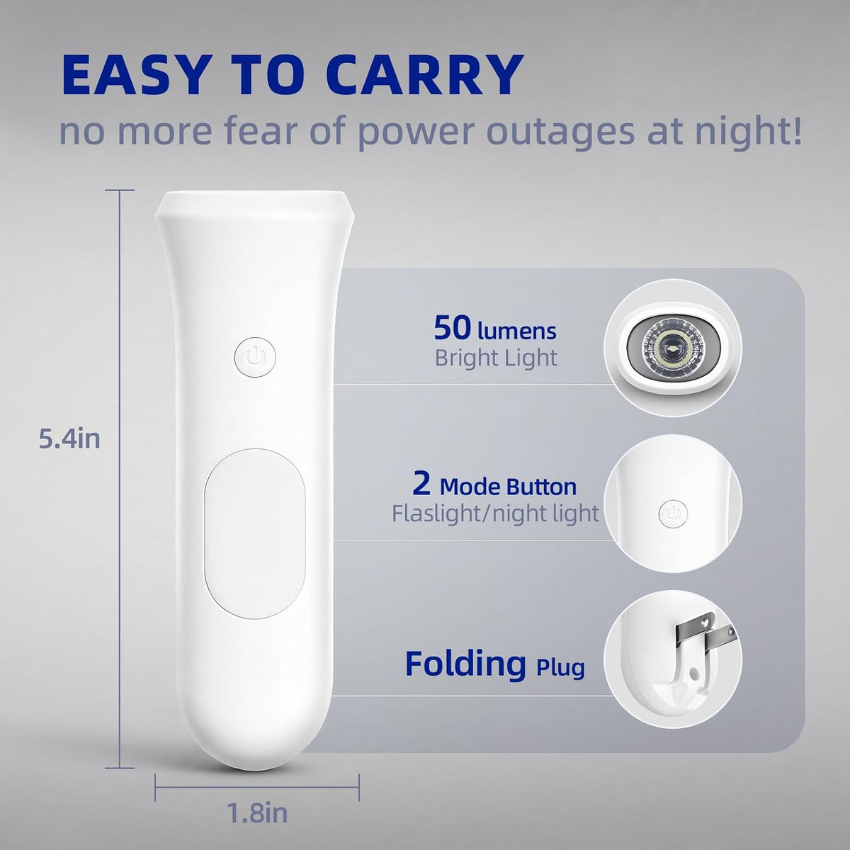 Luces emergencia 4en1 6 Pzas LED recargable enchufable