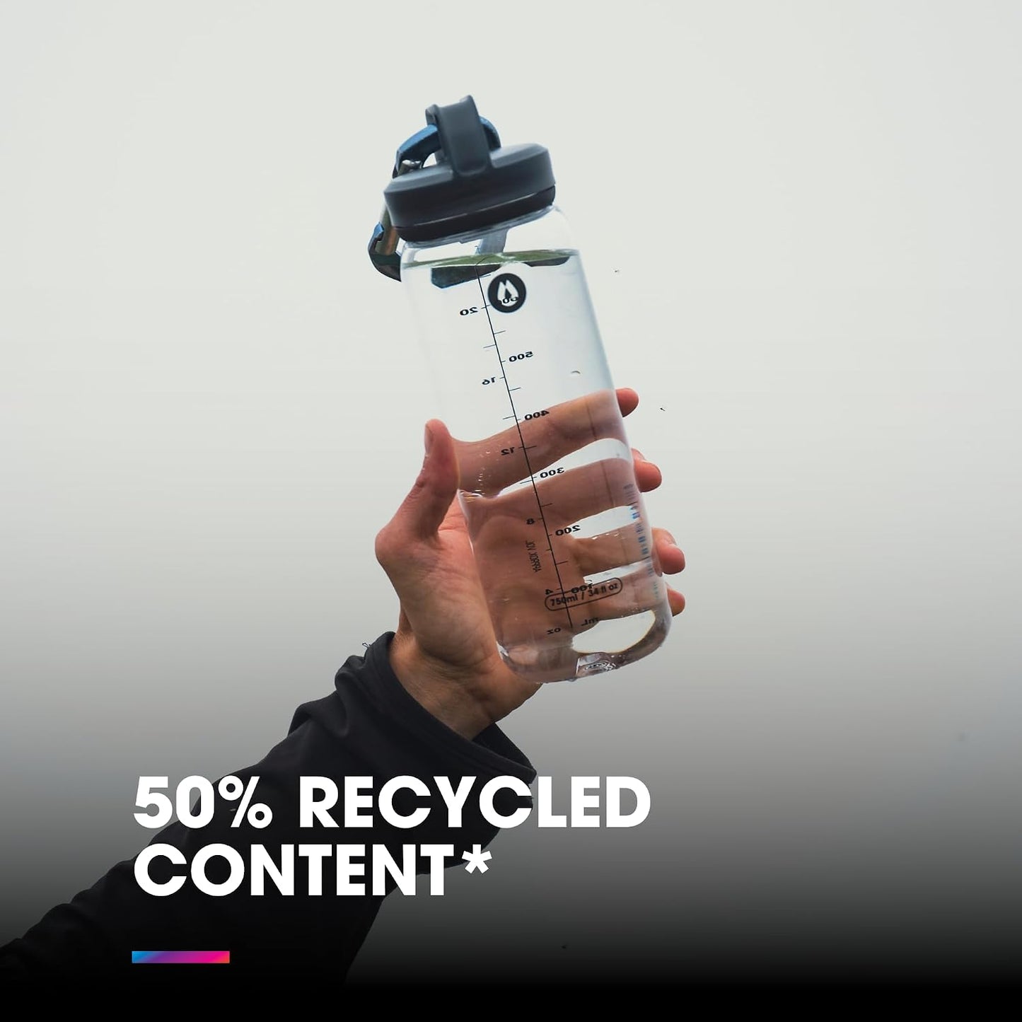 Botella agua plástico reciclado 24oz o 32oz sin BPA