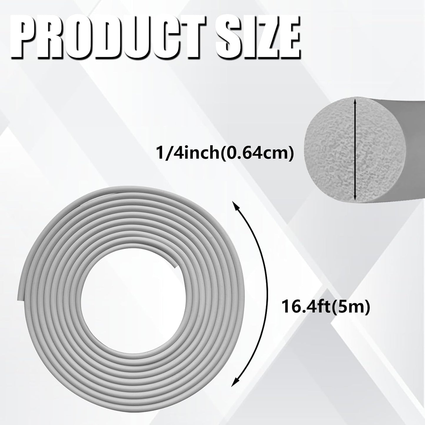 Varilla respaldo 1/4pulg espuma EPDM selladora 16.4ft gris
