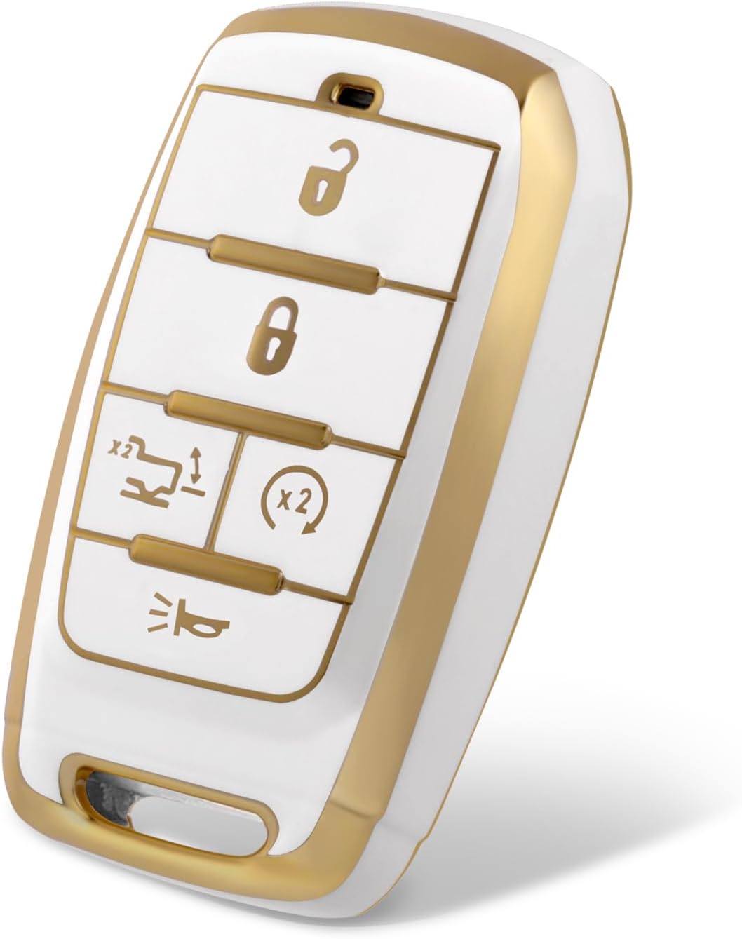 Funda llavero Dodge 19-23 5 botones TPU suave oro blanco