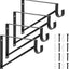 Soportes estantería barra 12.5x1x9.5pulg 4 Pzas metal negro