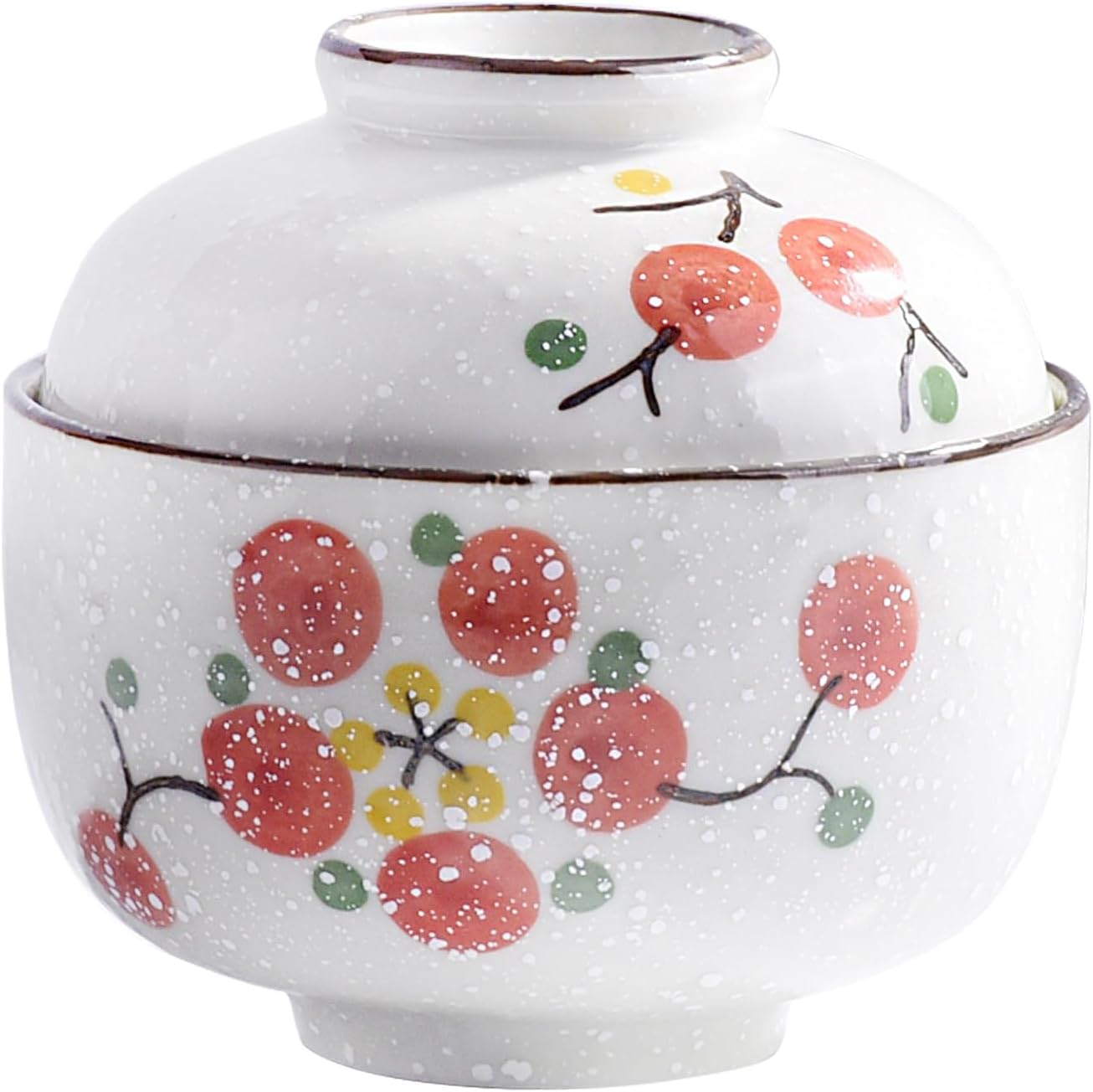 Cuenco Cerámica Japonés Tapa 8.5oz Microondas Sopas Fideos Postres
