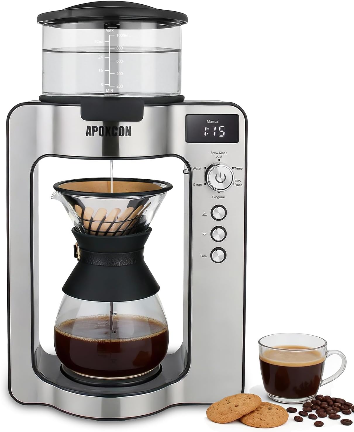 Cafetera de goteo automática con temporizador y escala