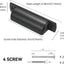 10 Tiradores Alacena 3pulg Negro Mate para Gabinete Cocina