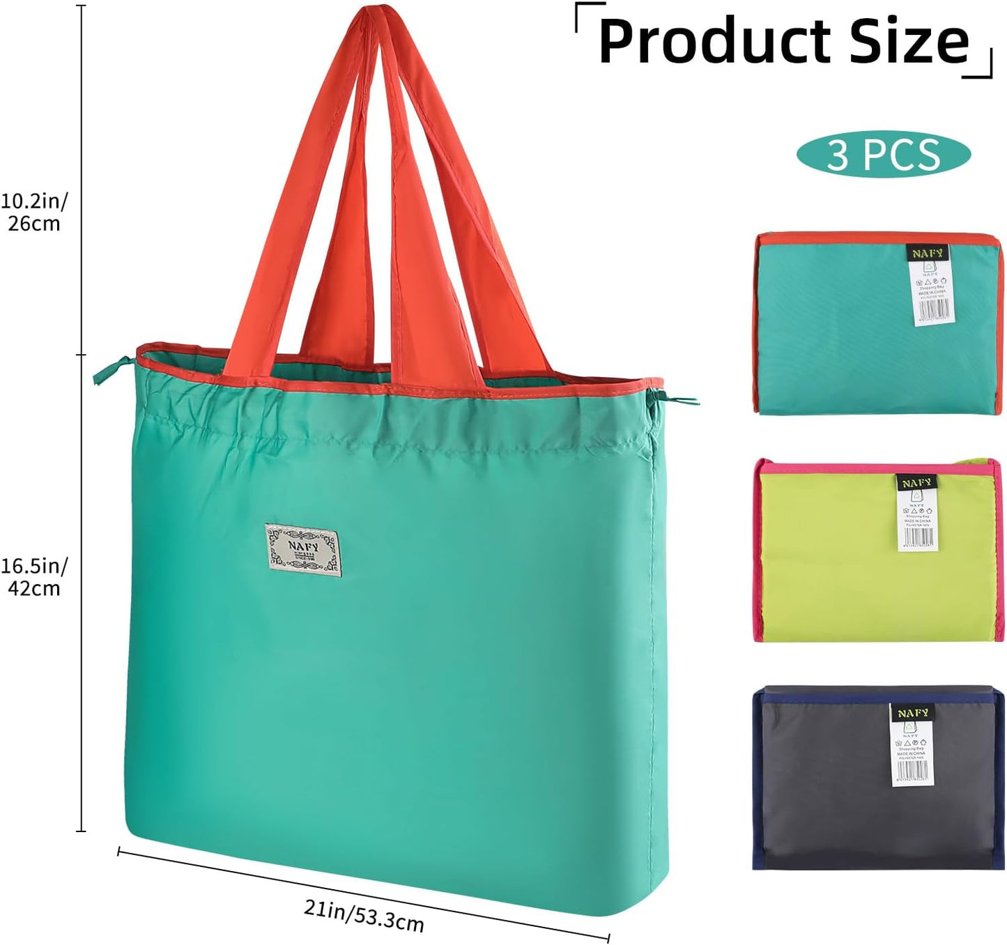 Bolsas compras plegables 21x16.5pulg reutilizables resistentes