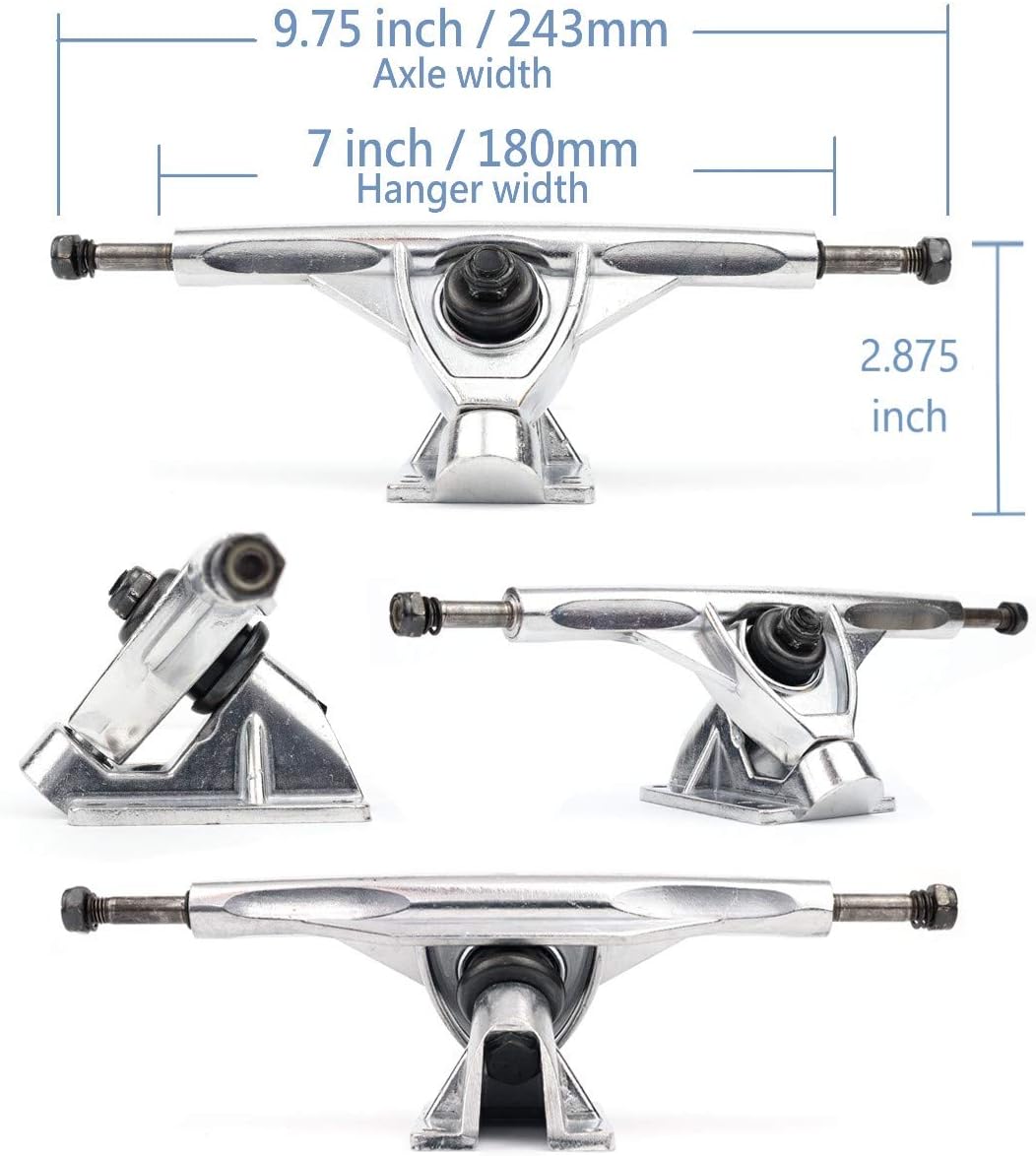 Monopatín longboard trucks ruedas 2.756pulg 7pulg gel rojo