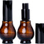 2 Botellas Vidrio Ámbar 1oz con Bomba Negra para Aceites