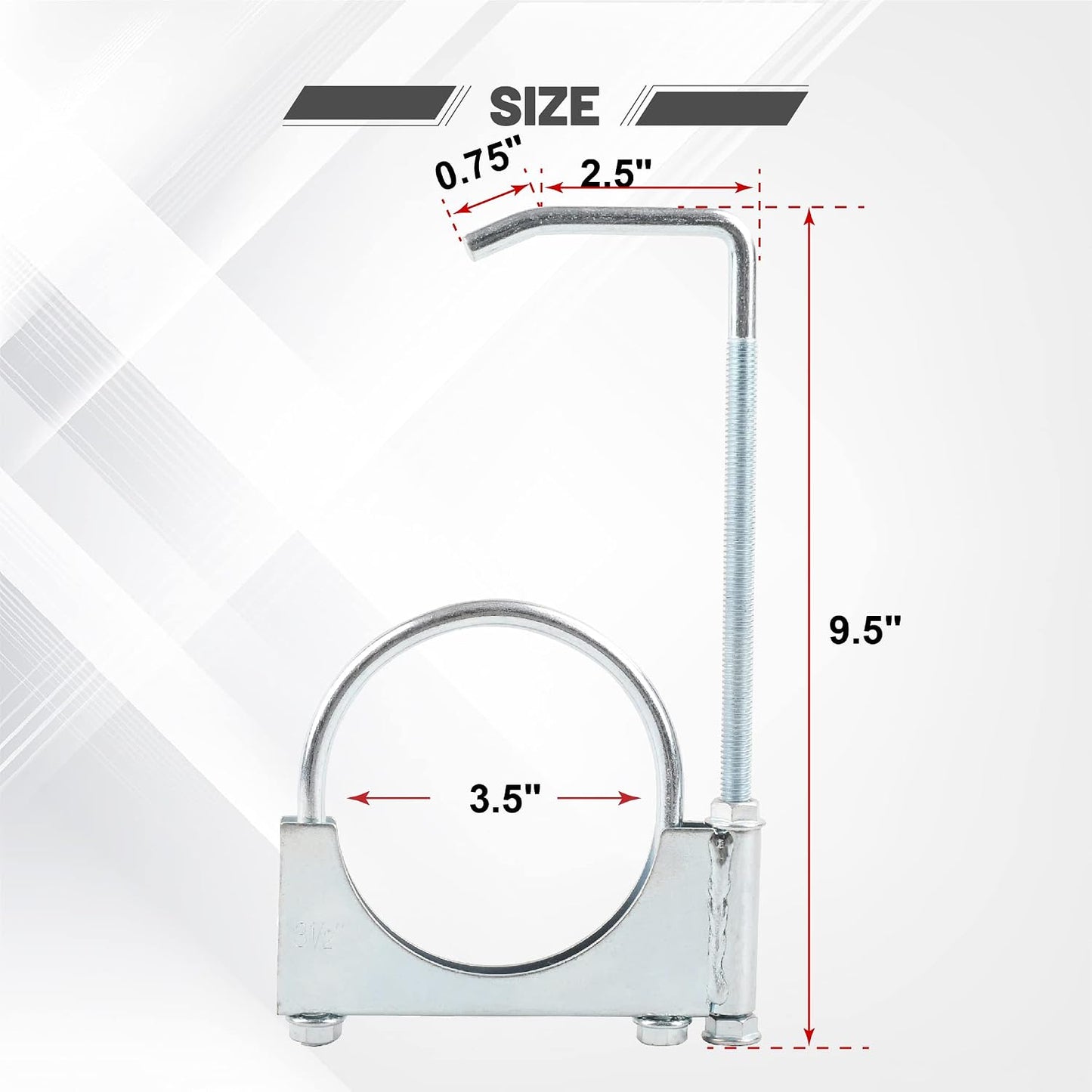 Colgador escape universal 2 Pzas abrazadera tubo 3.5