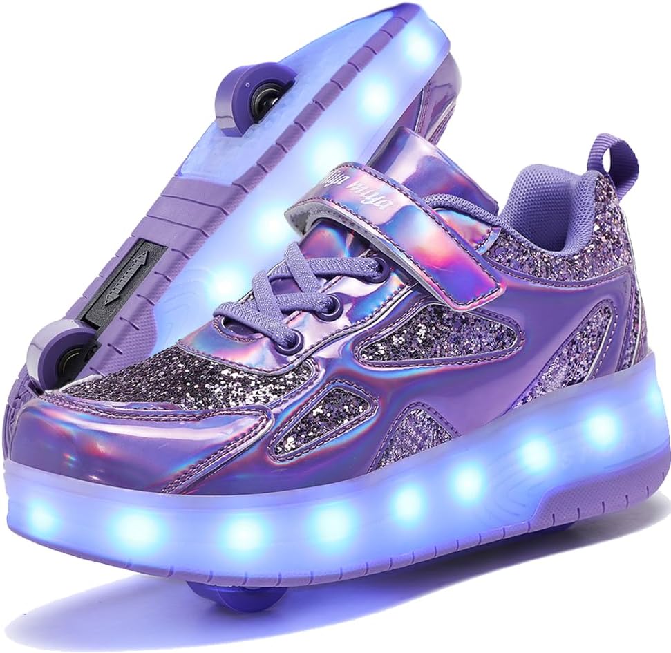 Zapatos para niños con ruedas LED recargables USB
