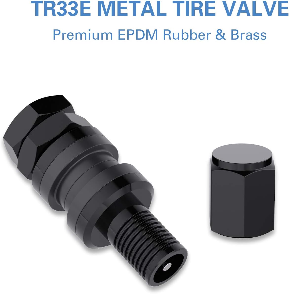 5 Pzas Vástagos Válvula Sin Cámara Abrazadera Metal Negro