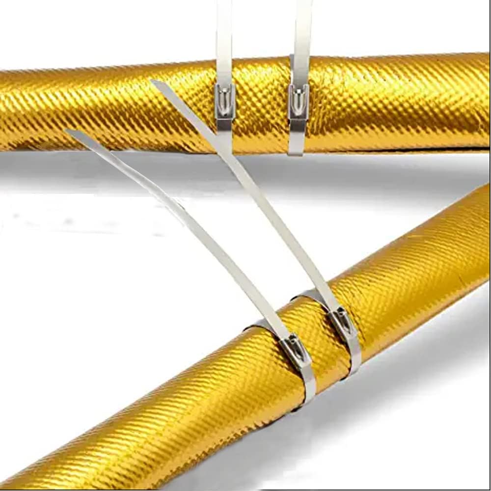 Funda protectora calor escape cables manguito dorado
