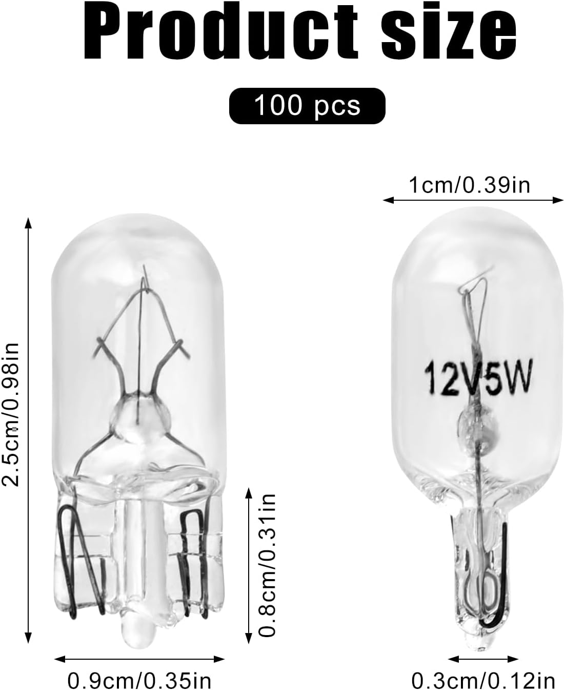 100 Pzas Bombilla LED 194 12V 5W T10 para coche señal giro