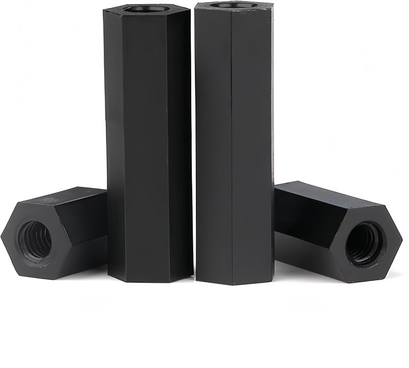 Espaciador nylon hexagonal negro 120 pzas