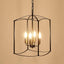 Lámpara colgante 4 luces estilo granja industrial base