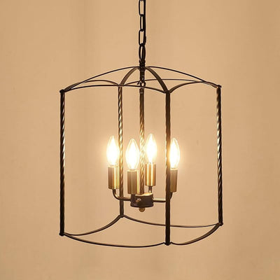 Lámpara colgante 4 luces estilo granja industrial base