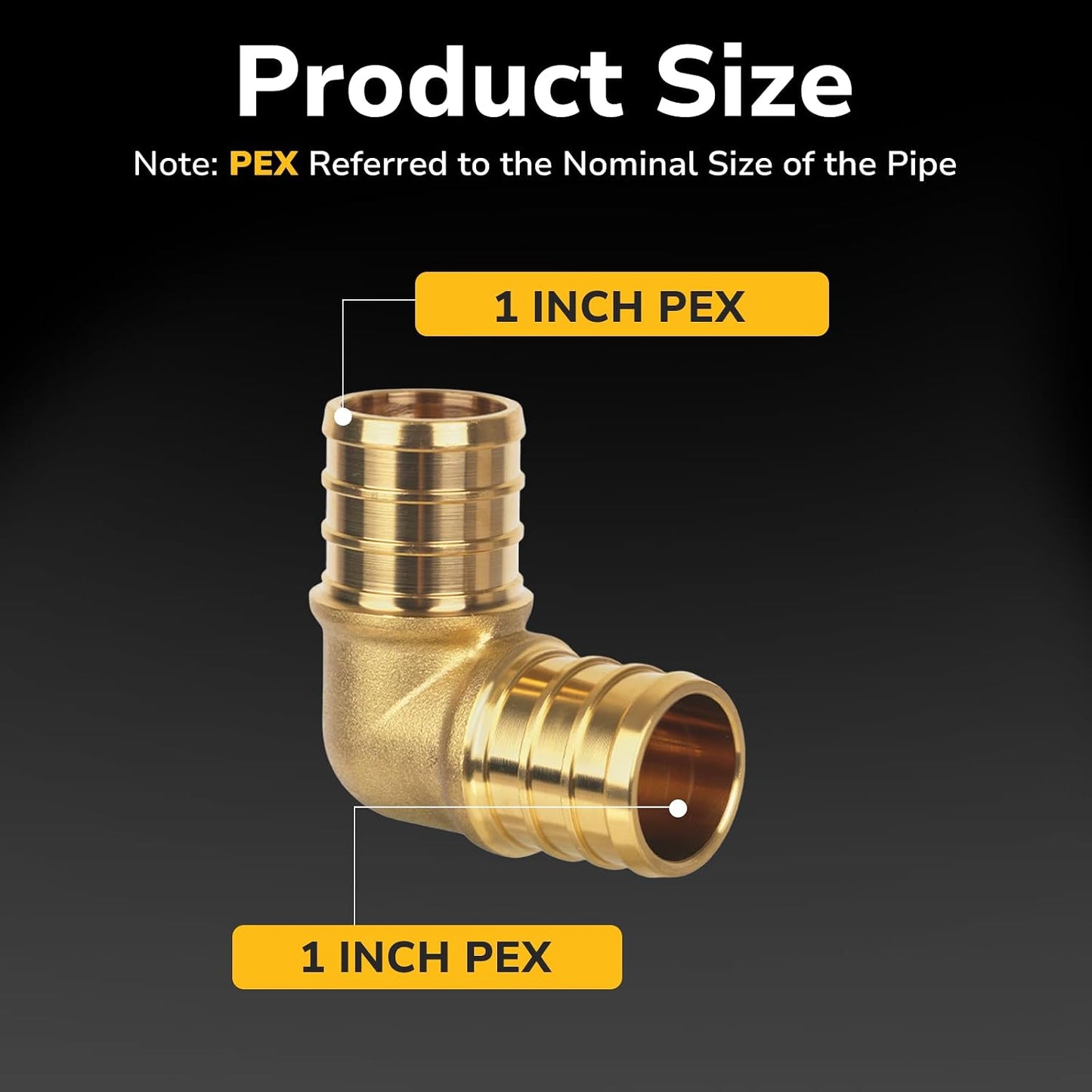 Accesorios Pex codo 90 grados 1pulg latón NSF pack 10