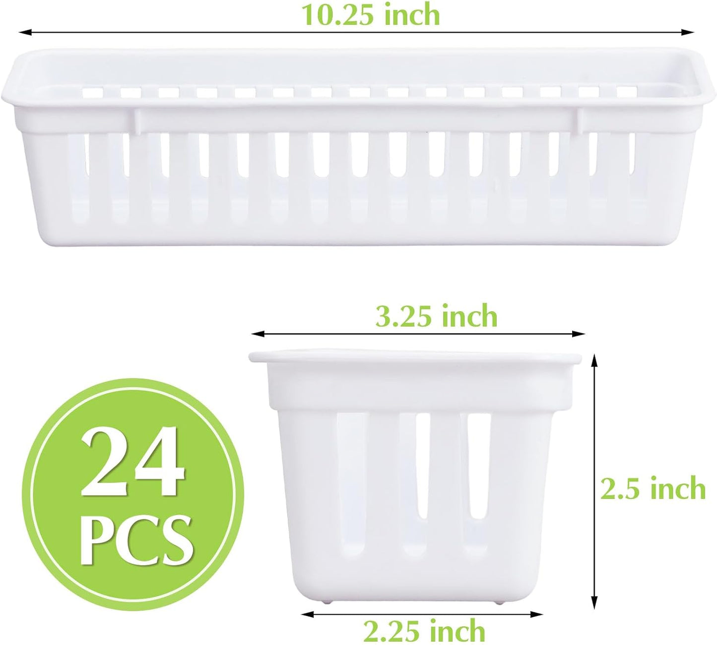24 Pzas Bandejas Plástico 10.25x3.25" Apilables