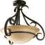 Colgante vestíbulo 3 luces bronce forjado