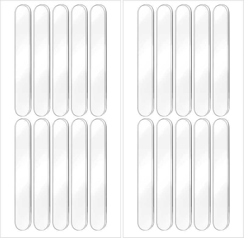 20 Pzas Parachoques Goma Transparente A Rayas Autoadhesivas